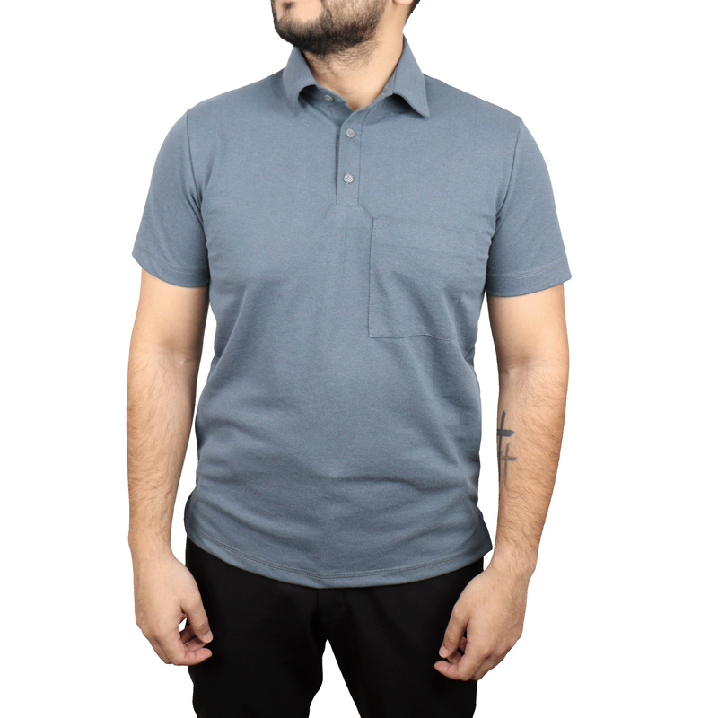 Camisa masculina polo com colarinho manga curta