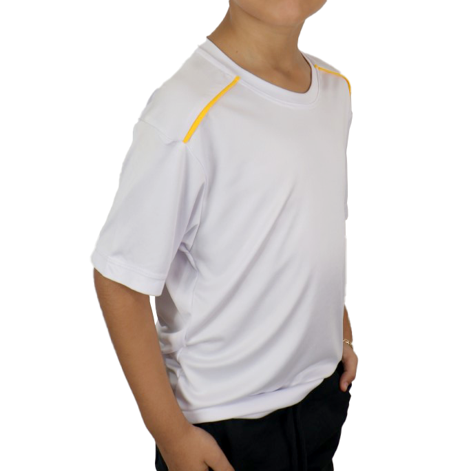 Camiseta infantojuvenil masculina recorte com vivo manga curta