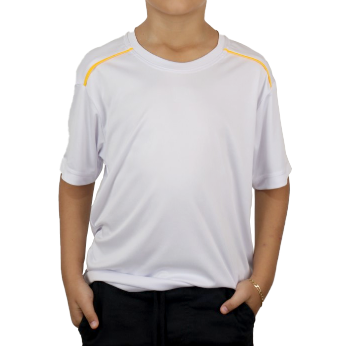 Camiseta infantojuvenil masculina recorte com vivo manga curta