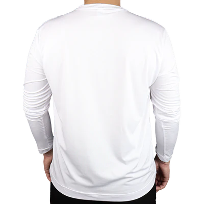 Camiseta masculina clássica manga longa gola careca