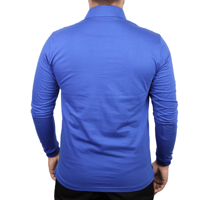 Camisa masculina polo com colarinho e bolso manga longa