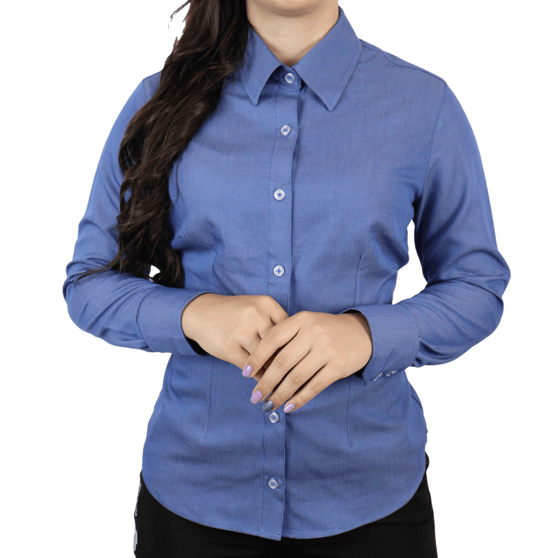 Camisa feminina social tradicional manga longa