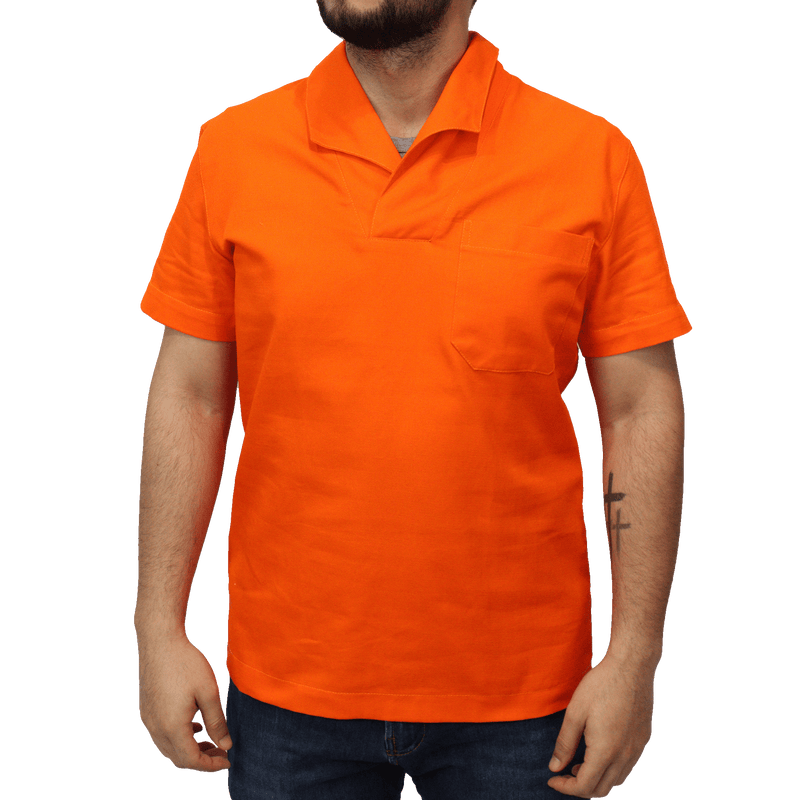 Camisa masculina de serviço manga curta com bolso