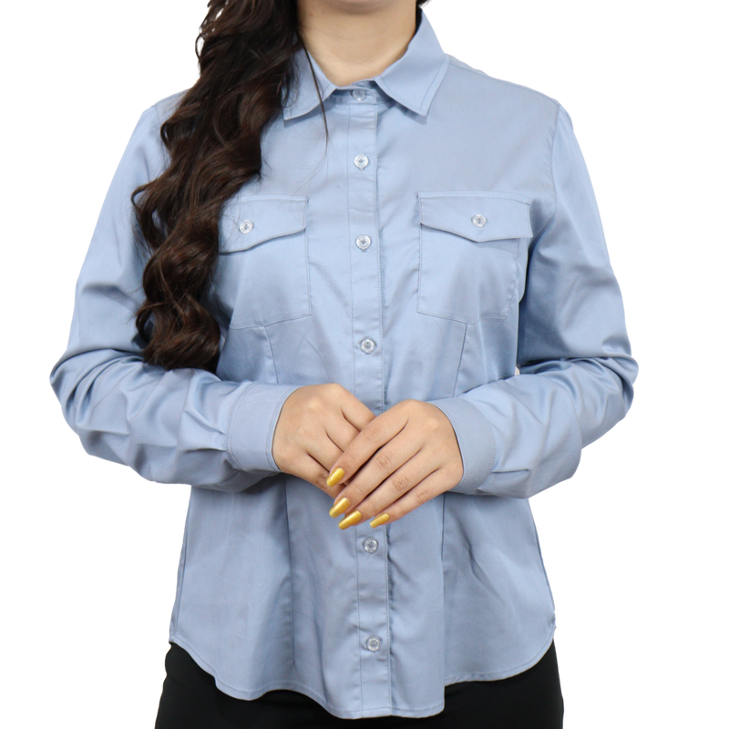 Camisa plus size feminina social manga longa