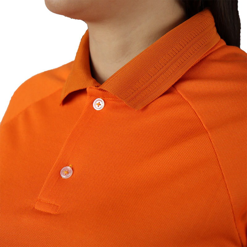 Camisa feminina manga curta polo raglan gola pronta