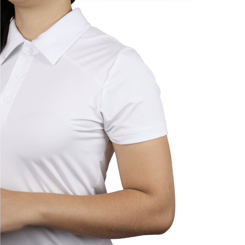 Camisa feminina polo fit manga curta gola mesmo tecido recortes