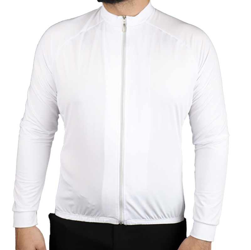 Camiseta masculina ciclista manga longa zíper