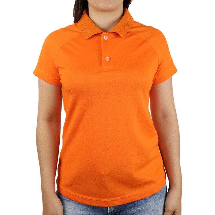 Camisa feminina manga curta polo raglan gola pronta