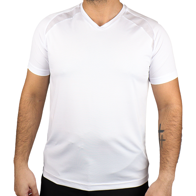 Camiseta masculina raglan fit manga curta com recorte telado