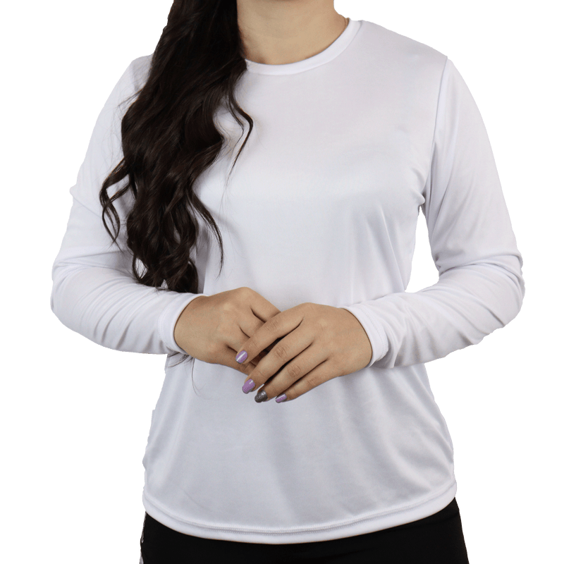 Camiseta plus size feminina fit manga longa gola pronta