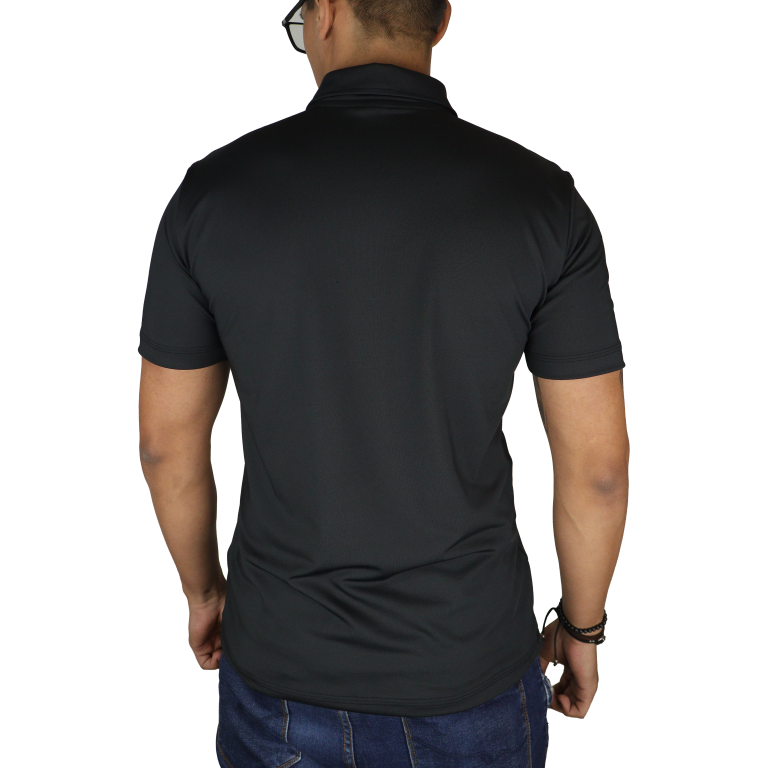 Camisa masculina slim polo ziper manga curta sf