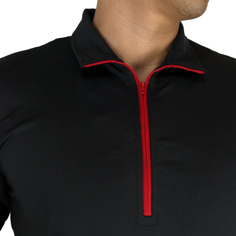 Camisa masculina slim polo ziper manga curta sf