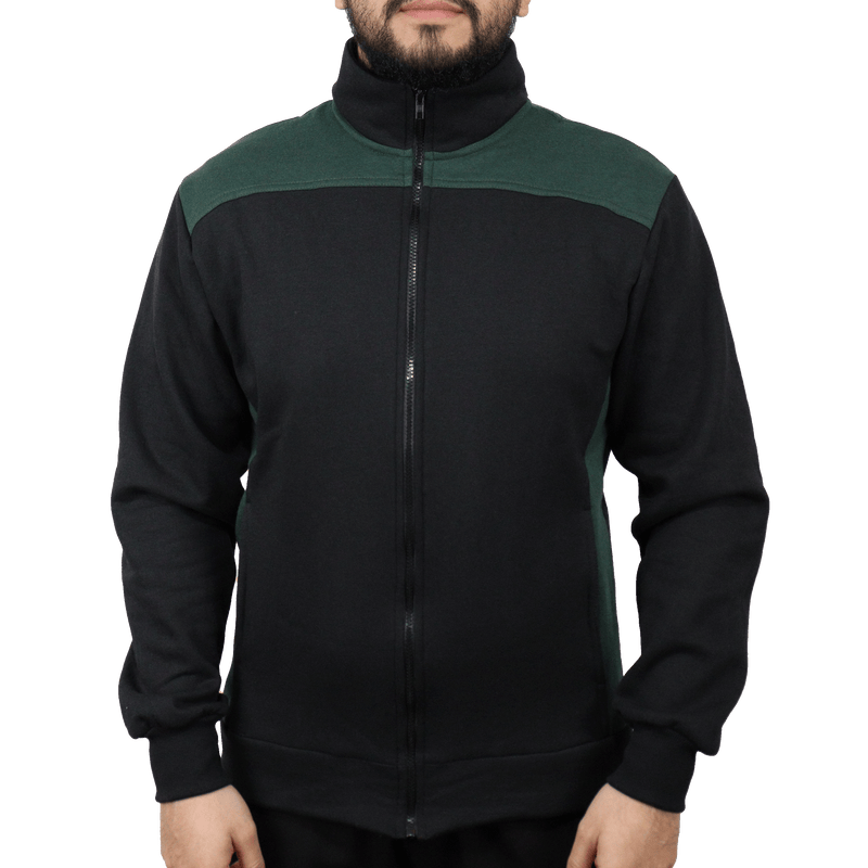 Agasalho plus size masculino com ziper bolso e recotes laterais